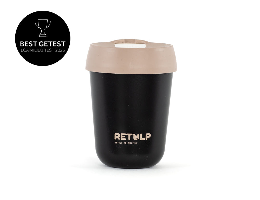 Retulp Koffiebeker Zwart Bakkerij Bruin 275ml