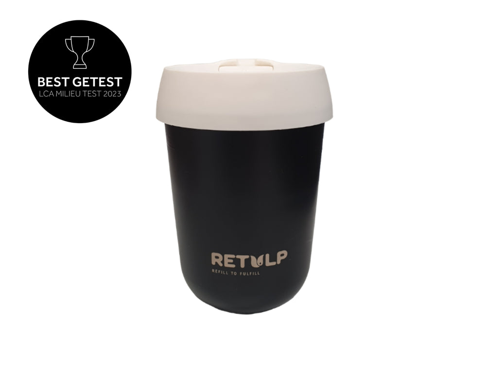 Retulp Koffiebeker Zwart Krijtwit