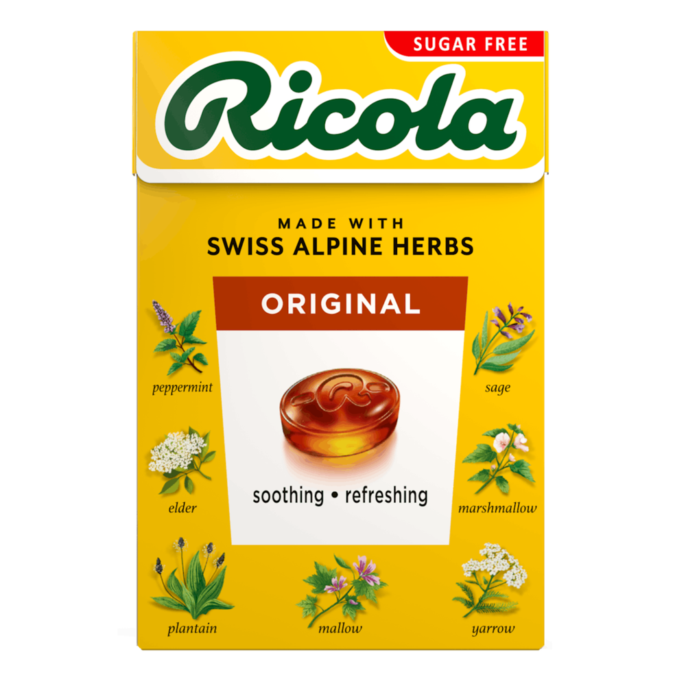 Ricola gember sinaasappelmunt doosje (20x 50gr)