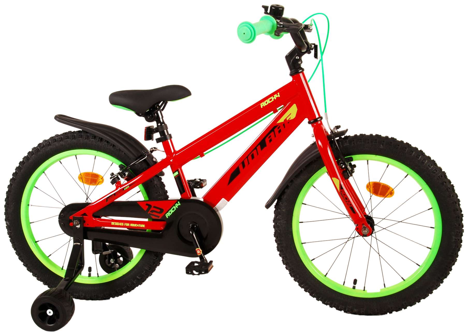 Volare Rocky Kinderfiets - Jongens - 18 inch - Rood - Twee handremmen