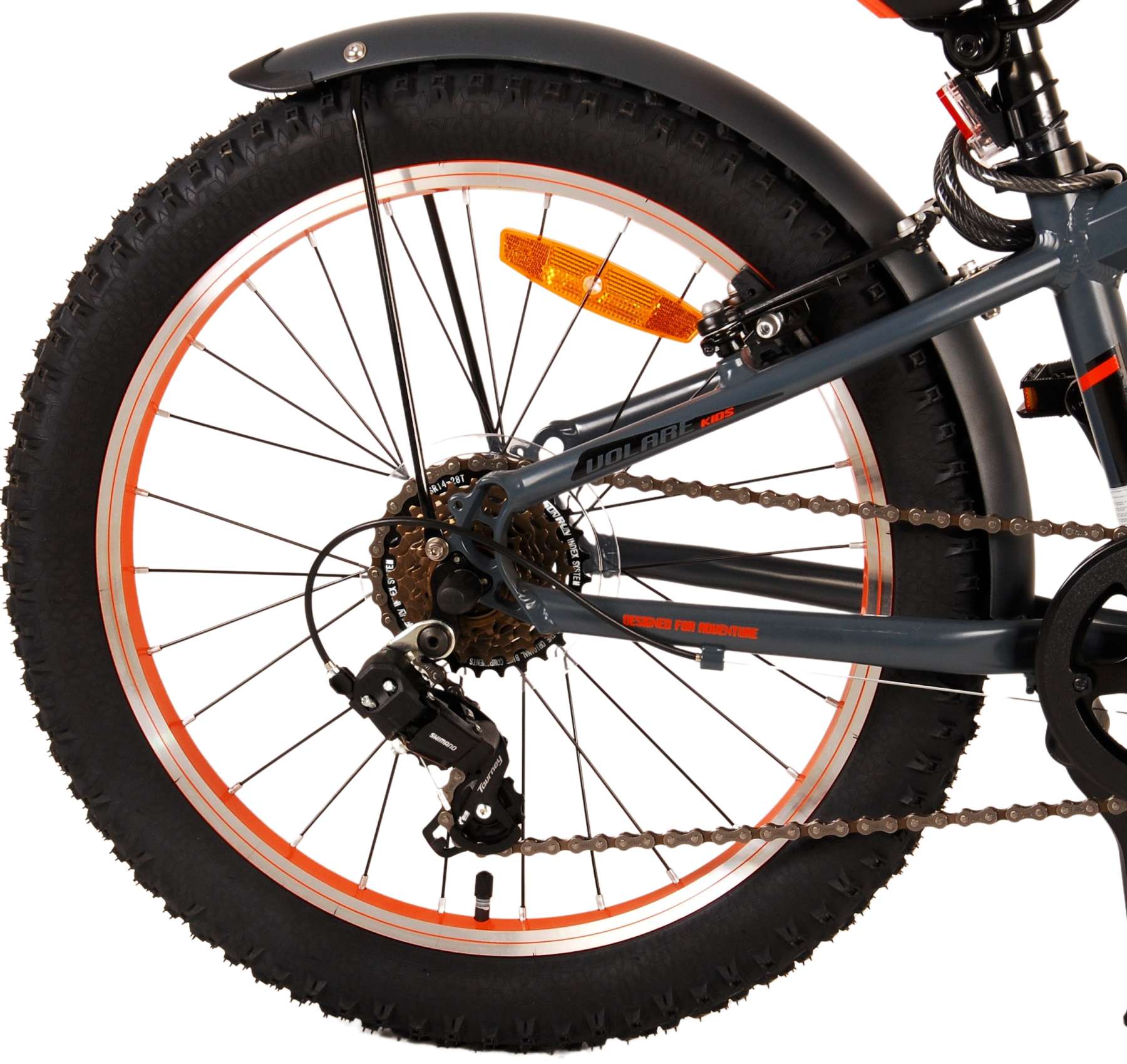 Volare Rocky Kinderfiets - 20 inch - Grijs Oranje - 6 versnellingen - Prime Collection