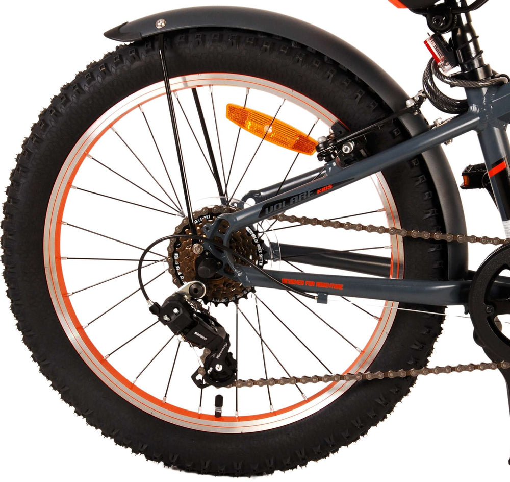Volare Rocky Kinderfiets - 20 inch - Grijs Oranje - 6 versnellingen - Prime Collection