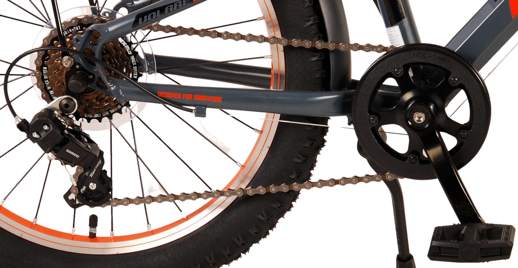 Volare Rocky Kinderfiets - 20 inch - Grijs Oranje - 6 versnellingen - Prime Collection