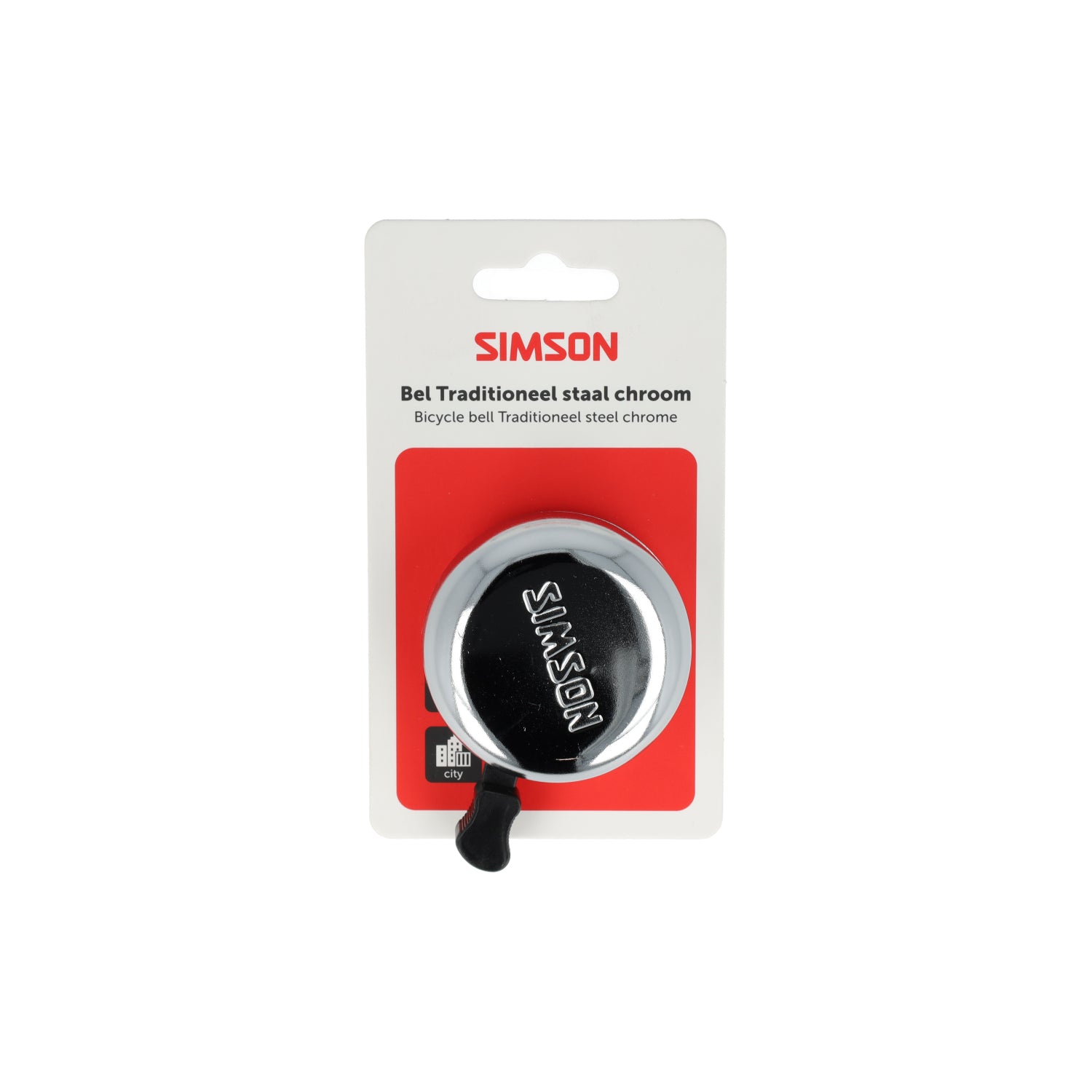 Simson bel traditioneel chroom staal