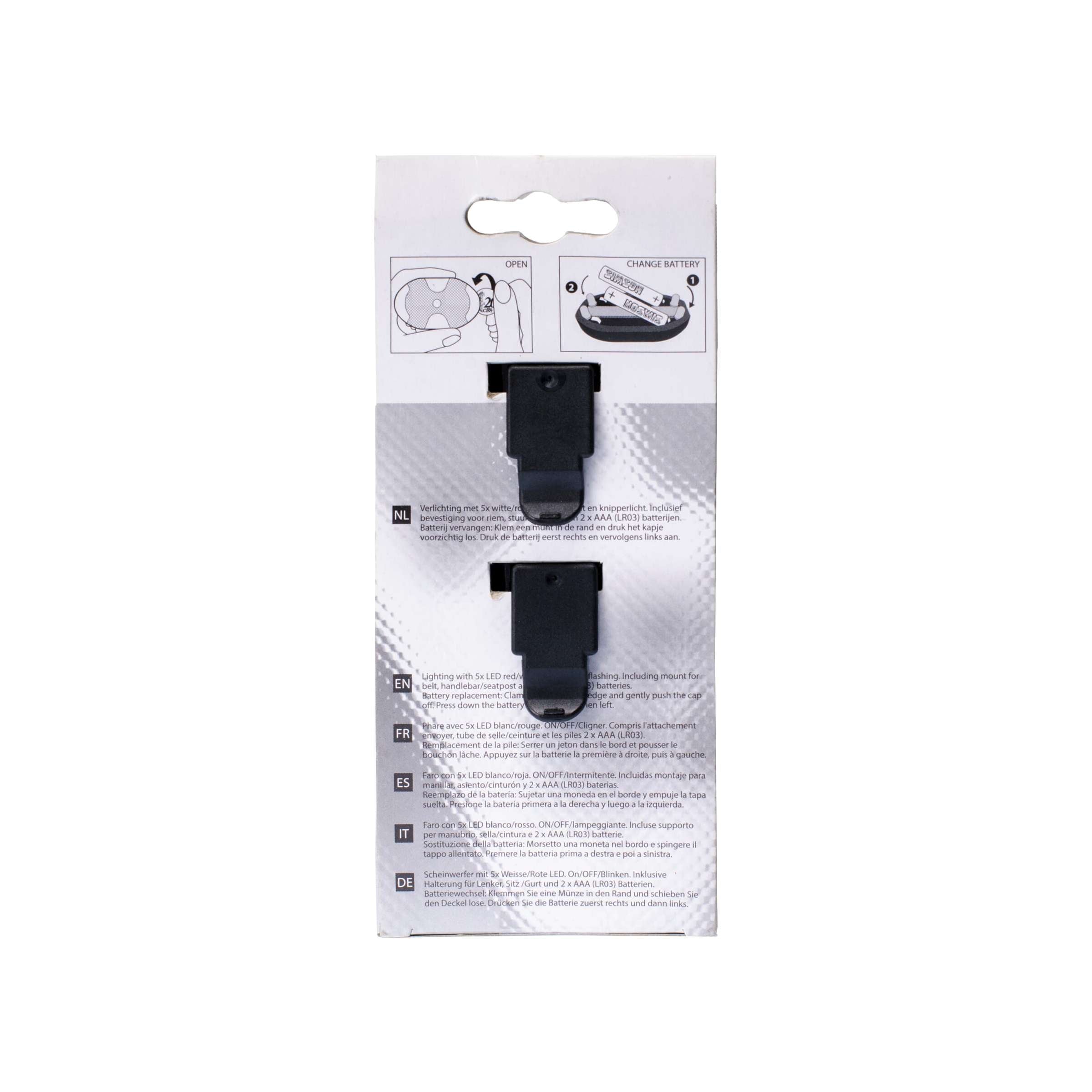 verlichtingsset batterij led zwart rood