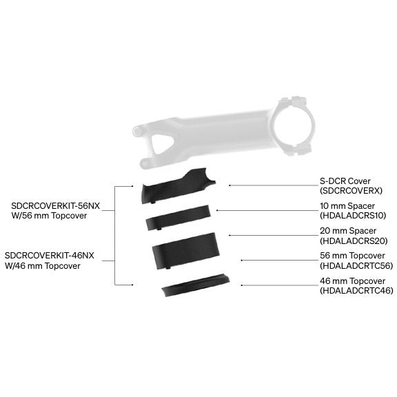 Dedacciai deda s-dcr cover kit: spacers topcover 46mm