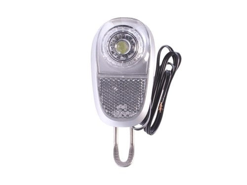Simson voorvorkkoplamp LED zwart naafdynamo op kaart