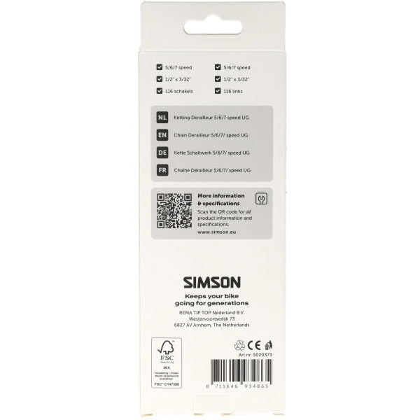 Simson ketting derailleur 5 6 7v ug