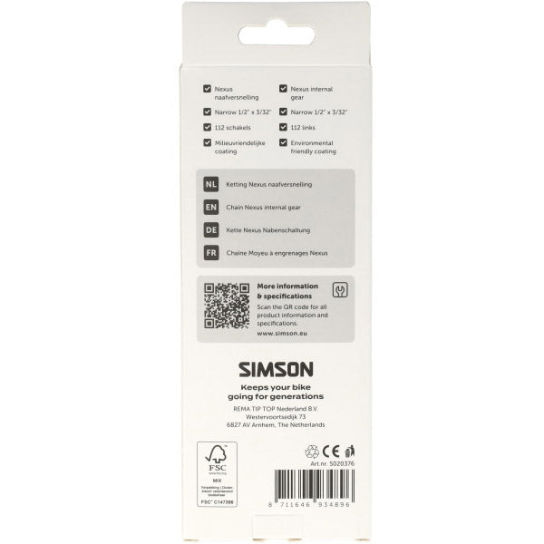 Simson ketting voor nexus naafversnelling
