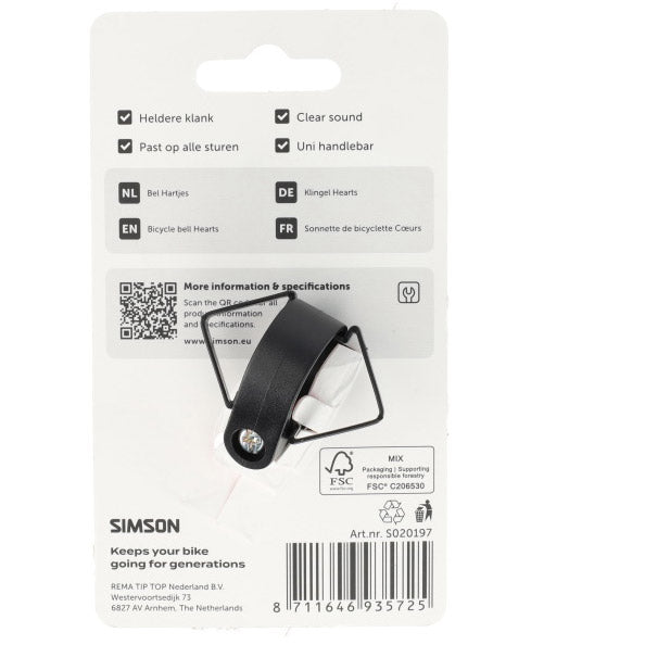 Simson fietsbel hartjes