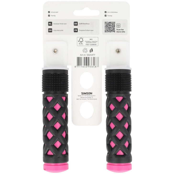 Simson handvatten kinder roze-zwart