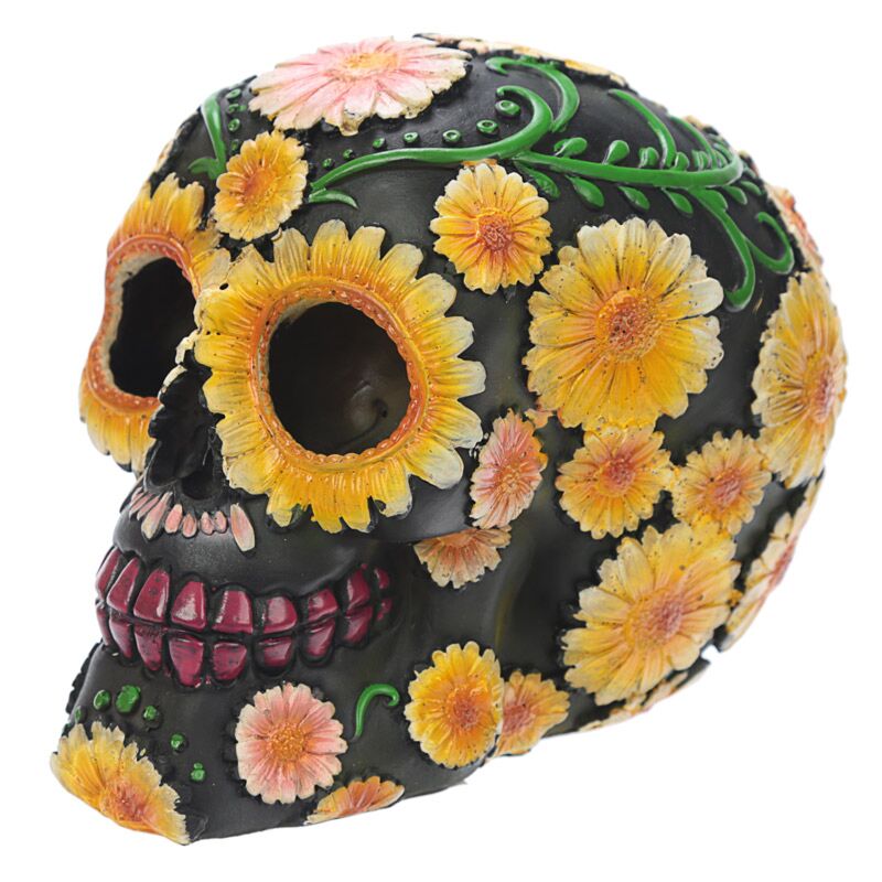 Dia de los muertos mexicaans doodshoofd madeliefjes woonaccessoire