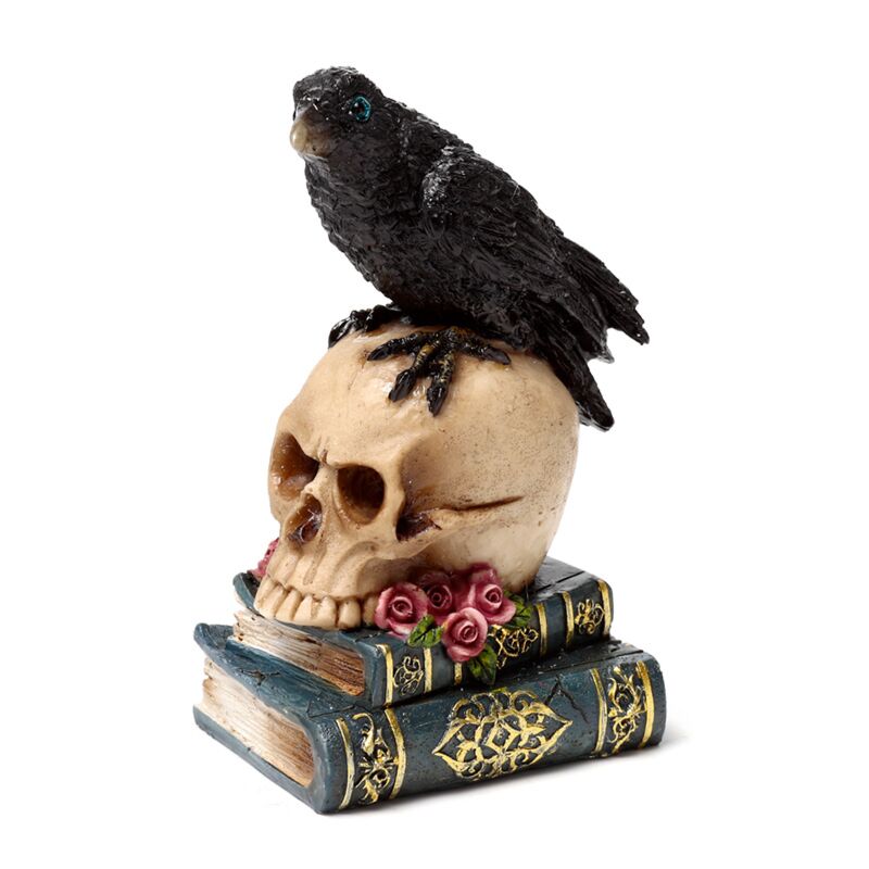 Kraai op schedelboeken