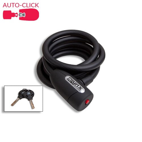Lynx Coil Cable Lock 180 cm ART 12mm Black