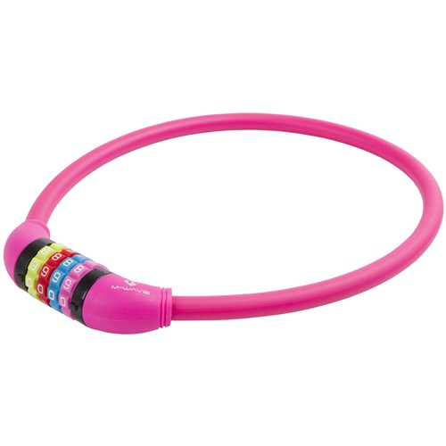 M-wave câble antivol chiffres silicone rose 65cm12mm