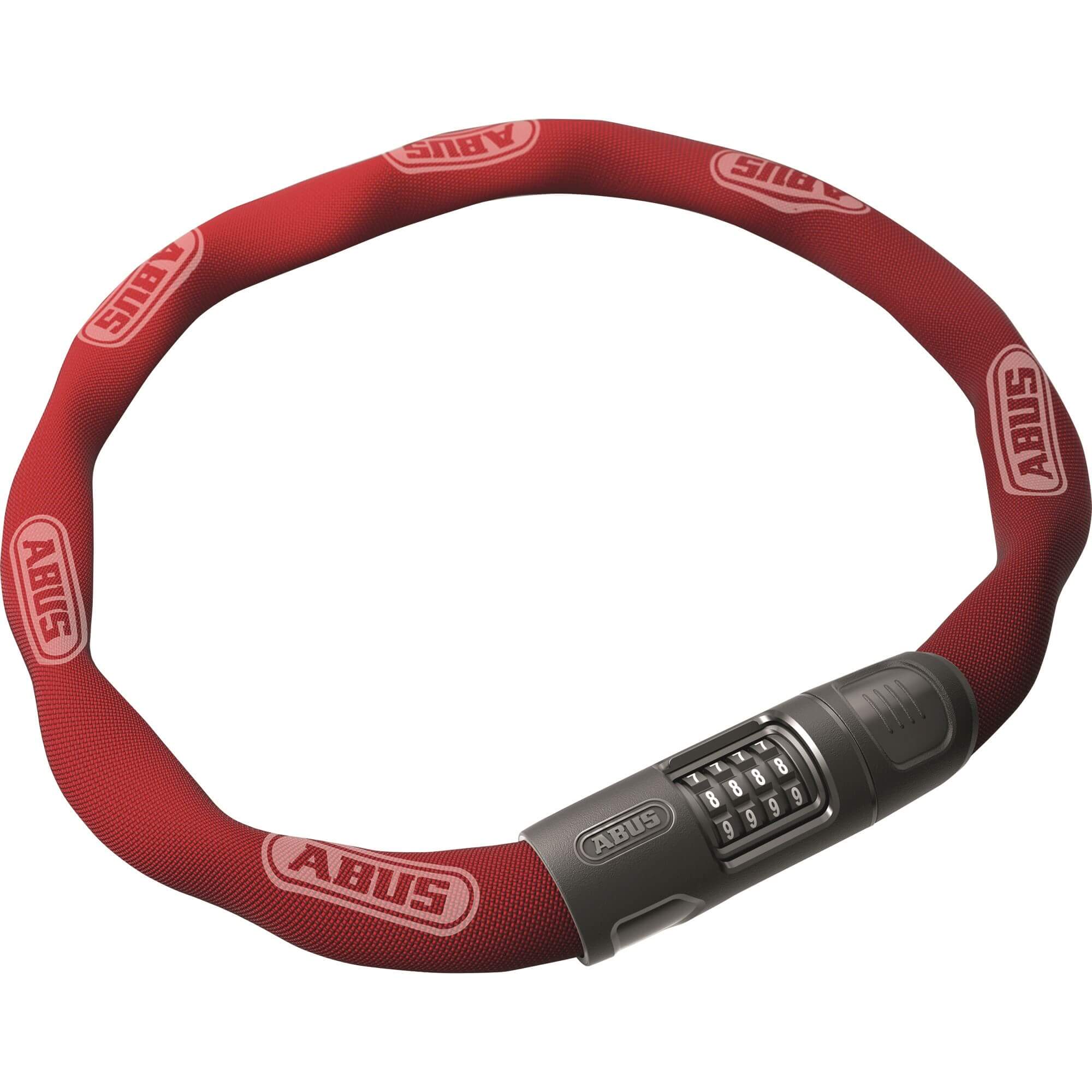 Abus kettingslot 8808C 85 rood, 8mm vierkant, verstelbare code