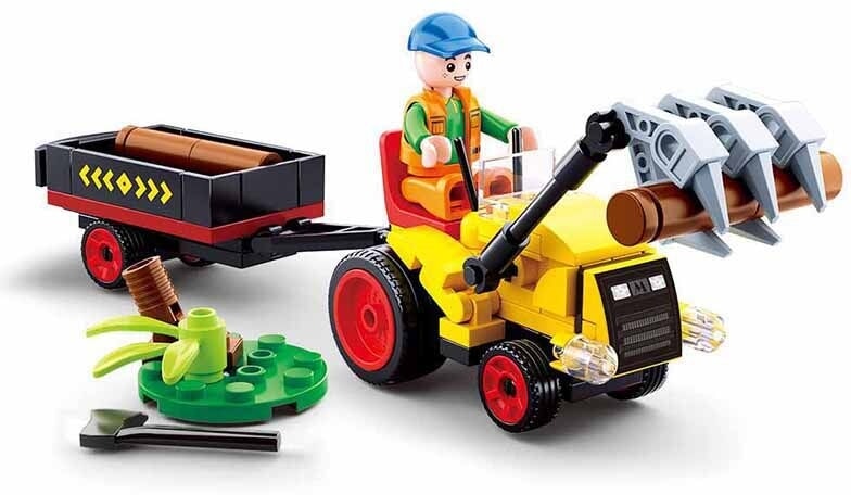 Sluban farm tractor met boomstammen (m38-b0777)