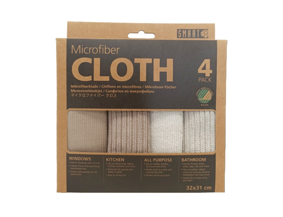 Slimme microvezel schoonmaakdoekjes - grijs beige - 4st