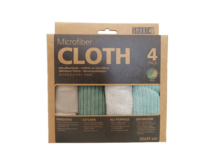 Slimme microvezel schoonmaakdoekjes - grijs groen - 4st