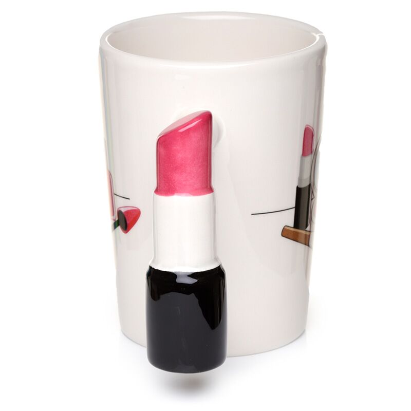 Lippenstift - gevormd handvat keramiek mok