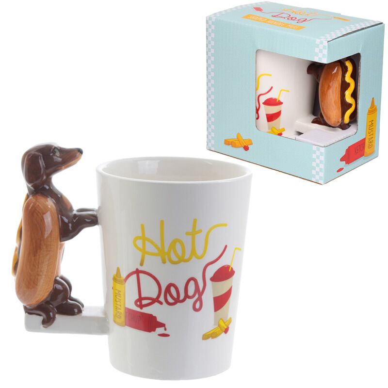Worstenhond hotdog - gevormd handvat keramiek mok