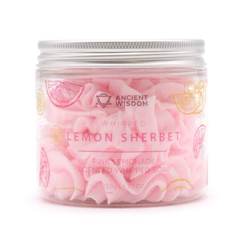 Roze limonade sorbetpot met slagroomzeep bodywash