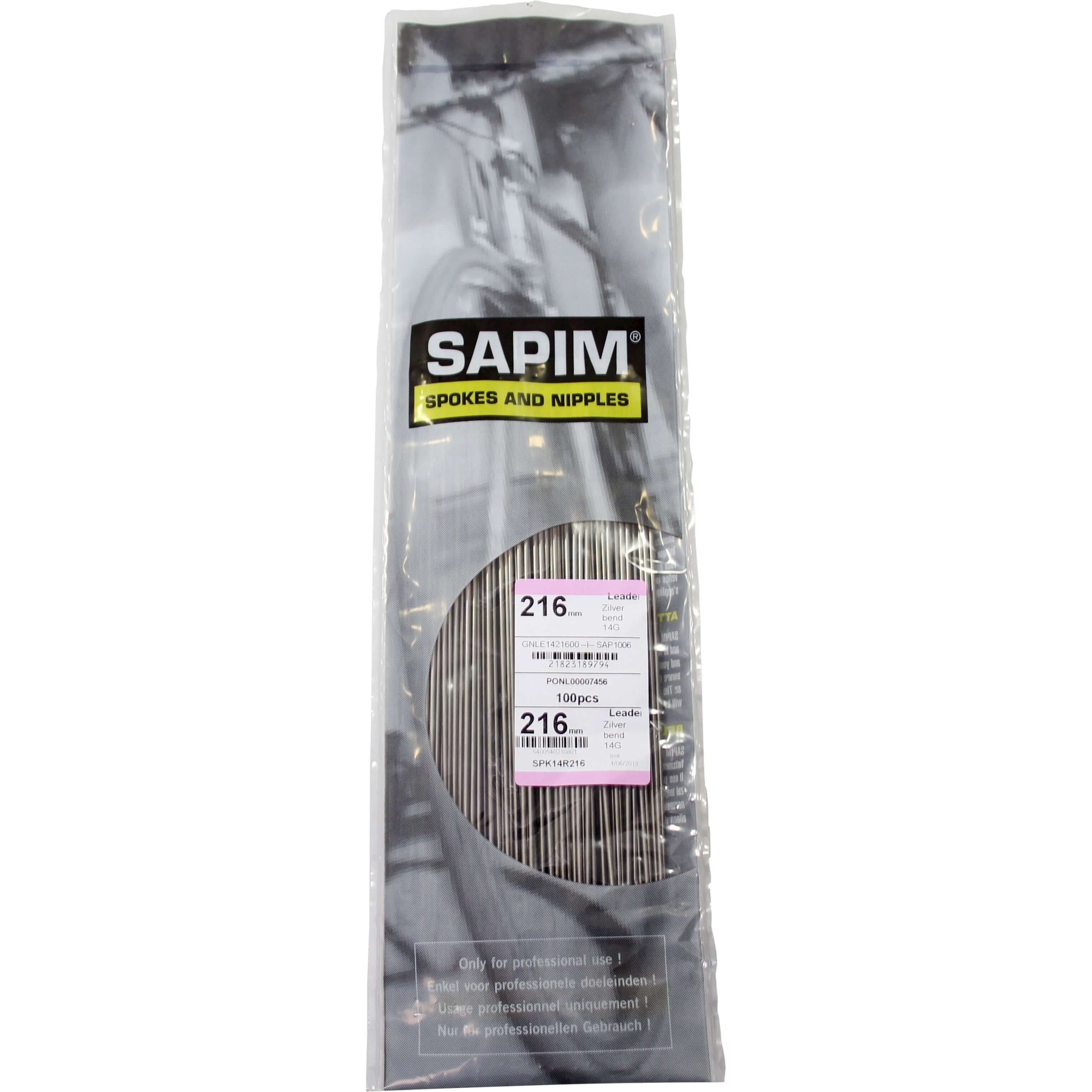 Sapim spaak leader 14-216 RVS z nippel (1 stuk)