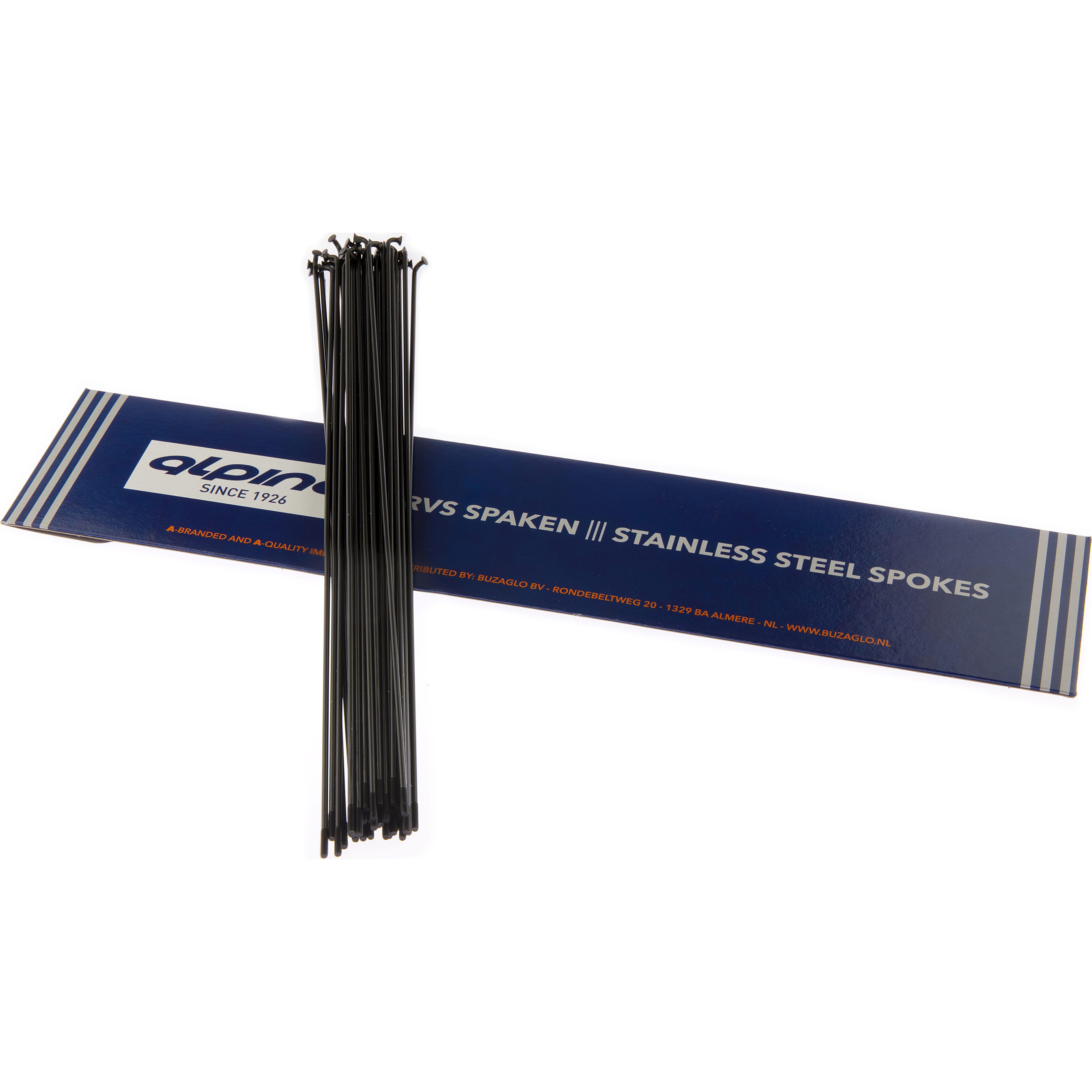 Alpina Spaken 14G (2,00mm) 254mm RVS Zwart (P36)