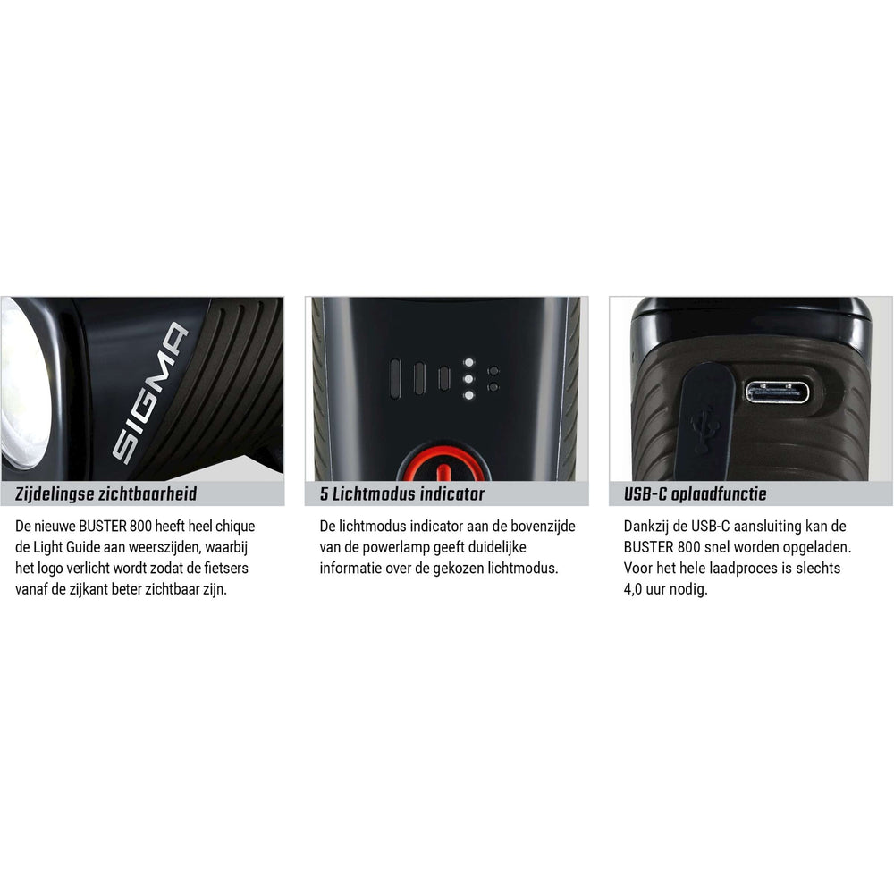 Set d'éclairage Sigma Buster 800 (vis) + Flash Buster RL80