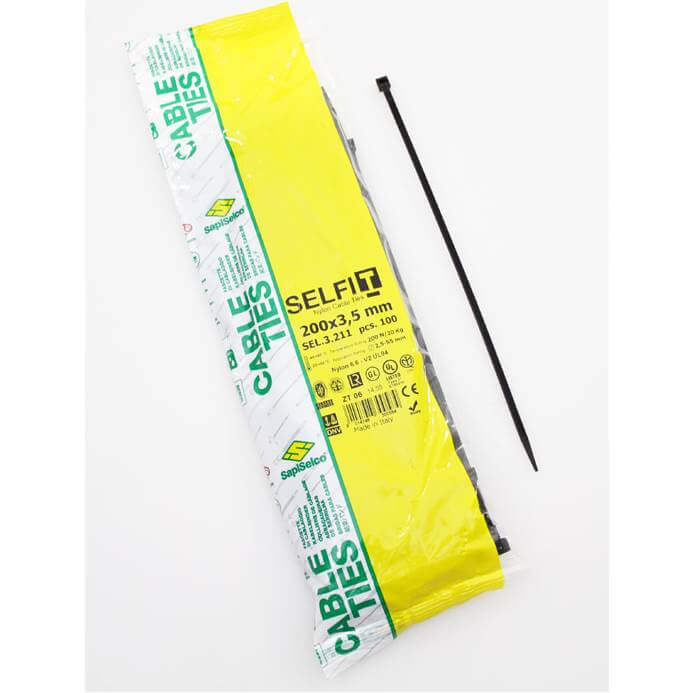 Sachet de 100 bandes de câbles pneus 20cm