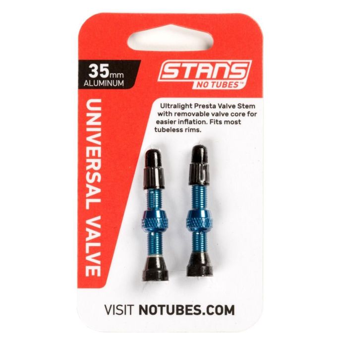 Stan's valve stem aluminium (pair) - universal, presta - blue - 35mm