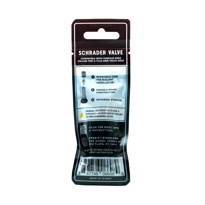 Stans stan's valve stem (pair) - universal, schrader, 10mm base - 32mm