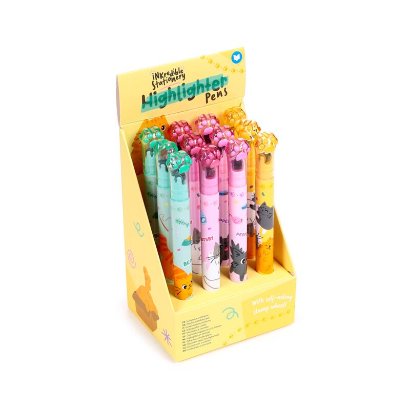 Beans co katten 2-in-1 highlighter stempelwiel pen