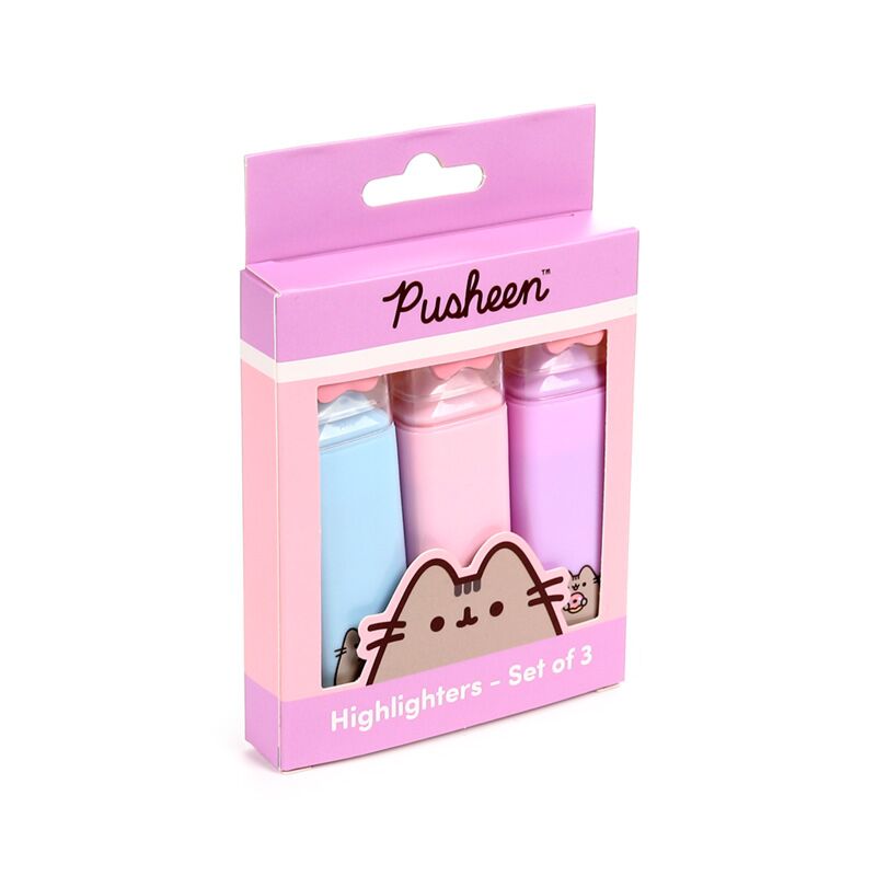 Union pusheen de kat dop highlighter set van 3