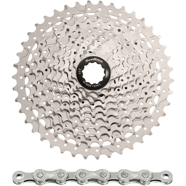 Spanninga sunrace combipack csms3 10v 11-42t met ketting cn10a