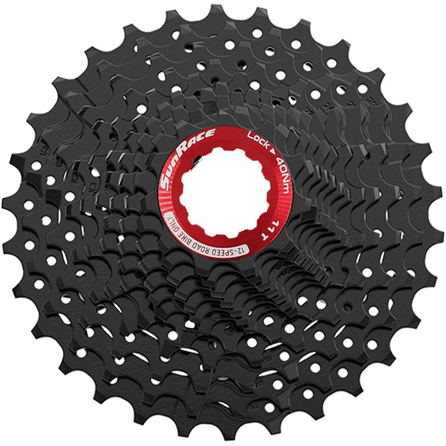 Sunrace cassette csrz800 12v 11-30t zwart rood
