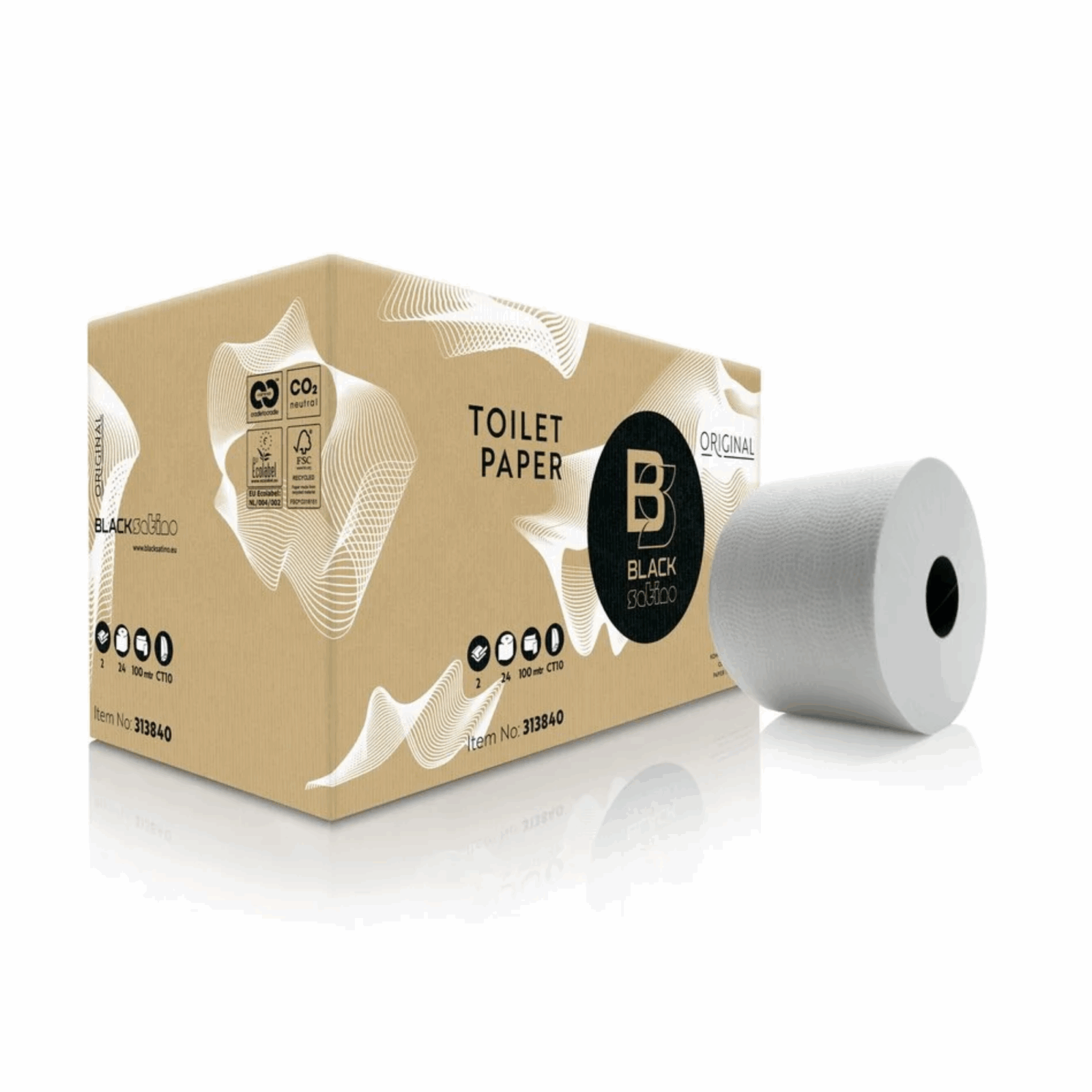 Satino toiletpapier - zwart - doos 24 rollen van 100m