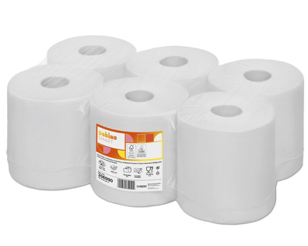 Satino cf1 midi poetsrol 1-laags wit (6x300m)