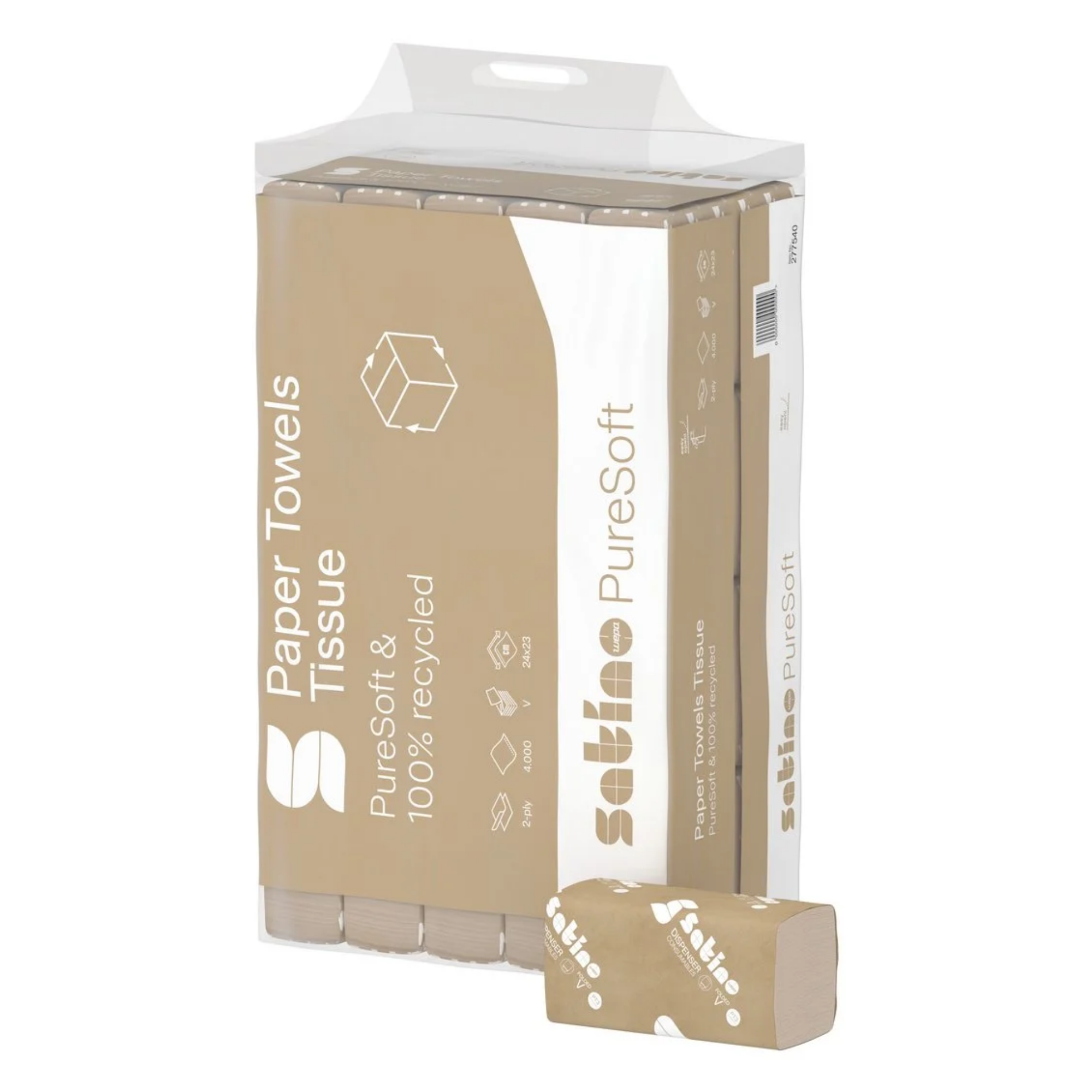Satino puresoft handdoekpapier v-vouw 24×23 cm (4000 stuks)