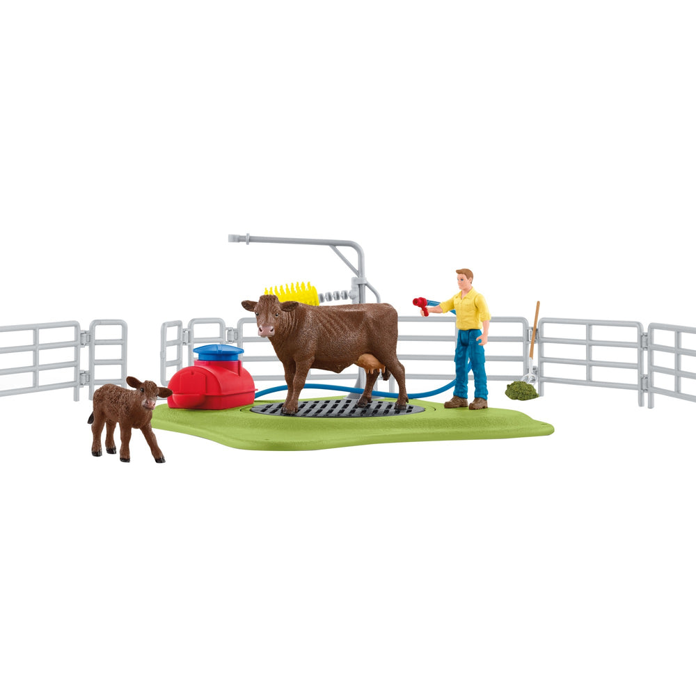 Schleich farm world - koe wasstation speelfiguur