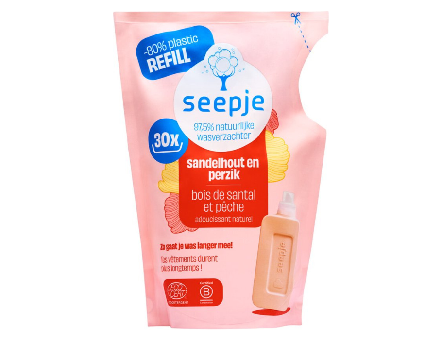 Seepje navulling - wasverzachter - sandelhout en perzik
