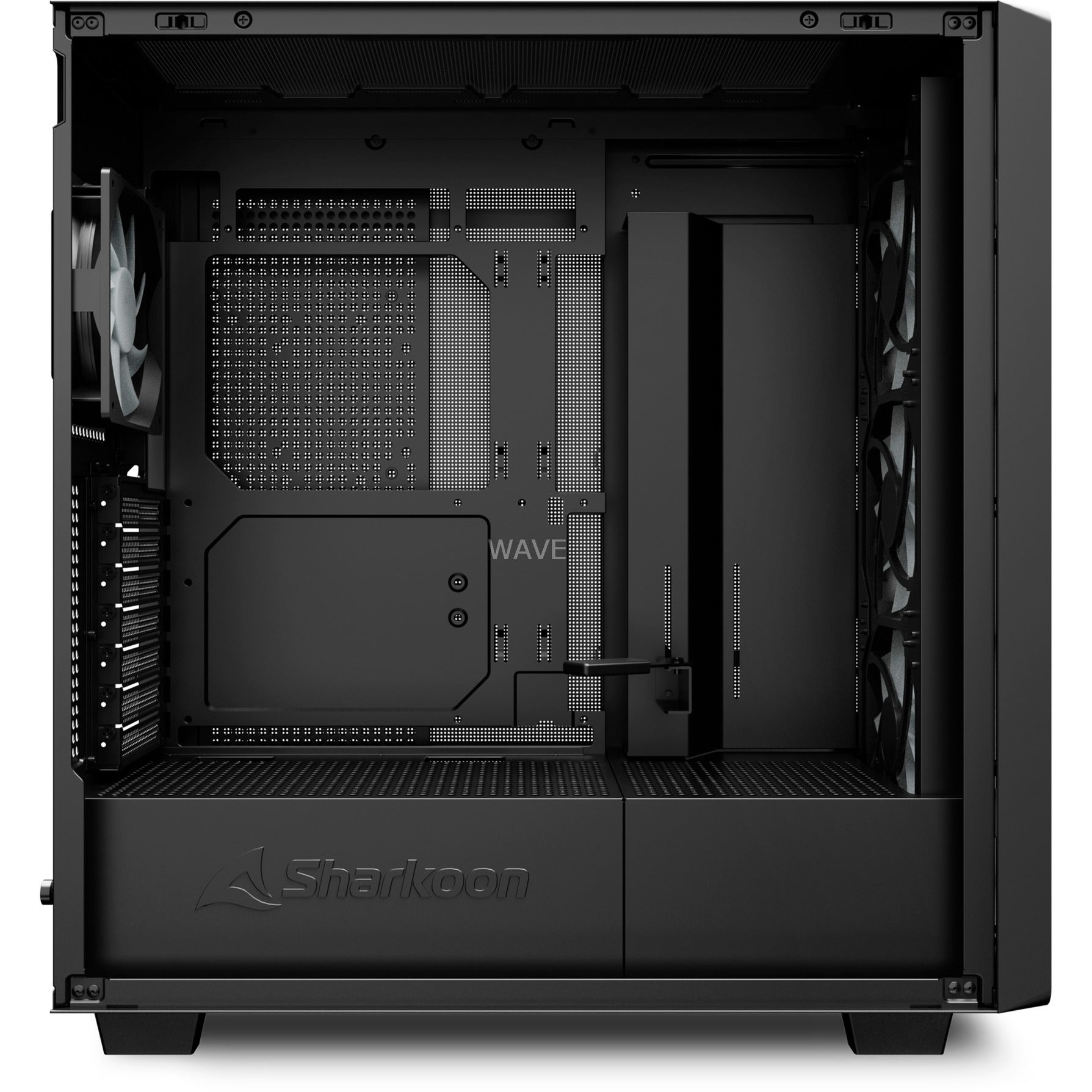 Sharkoon rebel c70m rgb midi tower behuizing (zwart houtkleur | 2x usb-a | 1x usb-c | rgb)