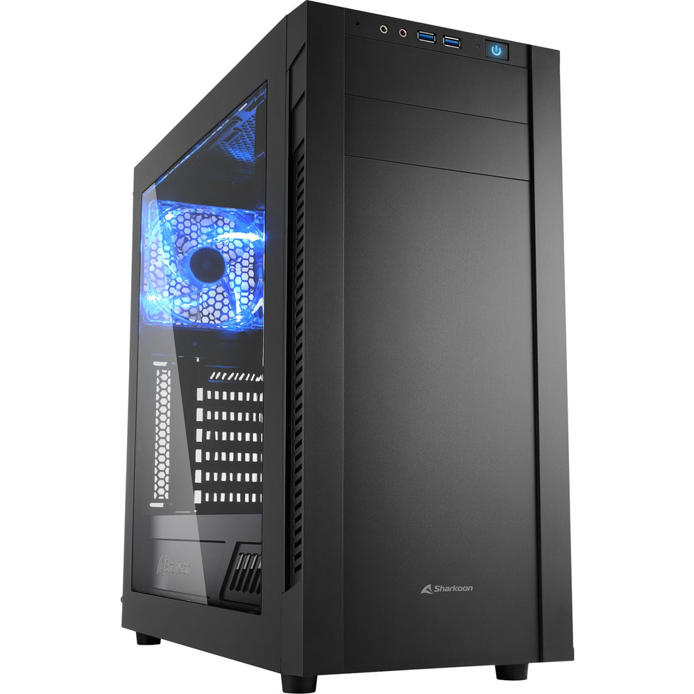Sharkoon s25-w midi tower behuizing (zwart | 2x usb-a | window)