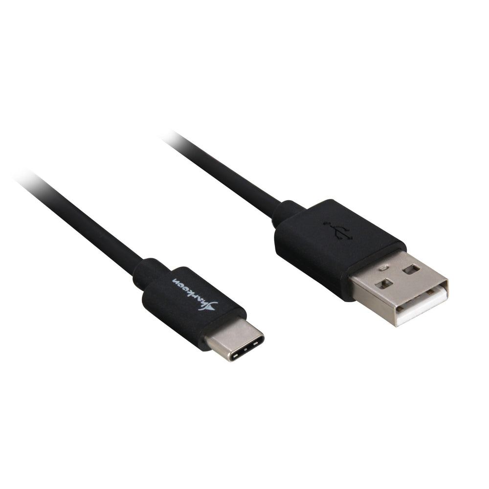 Sharkoon usb-a 2.0 - usb-c kabel (zwart, 0,5 meter )