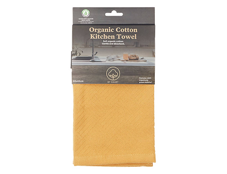 Slimme theedoek - 60x40 - mosterd - biokatoen