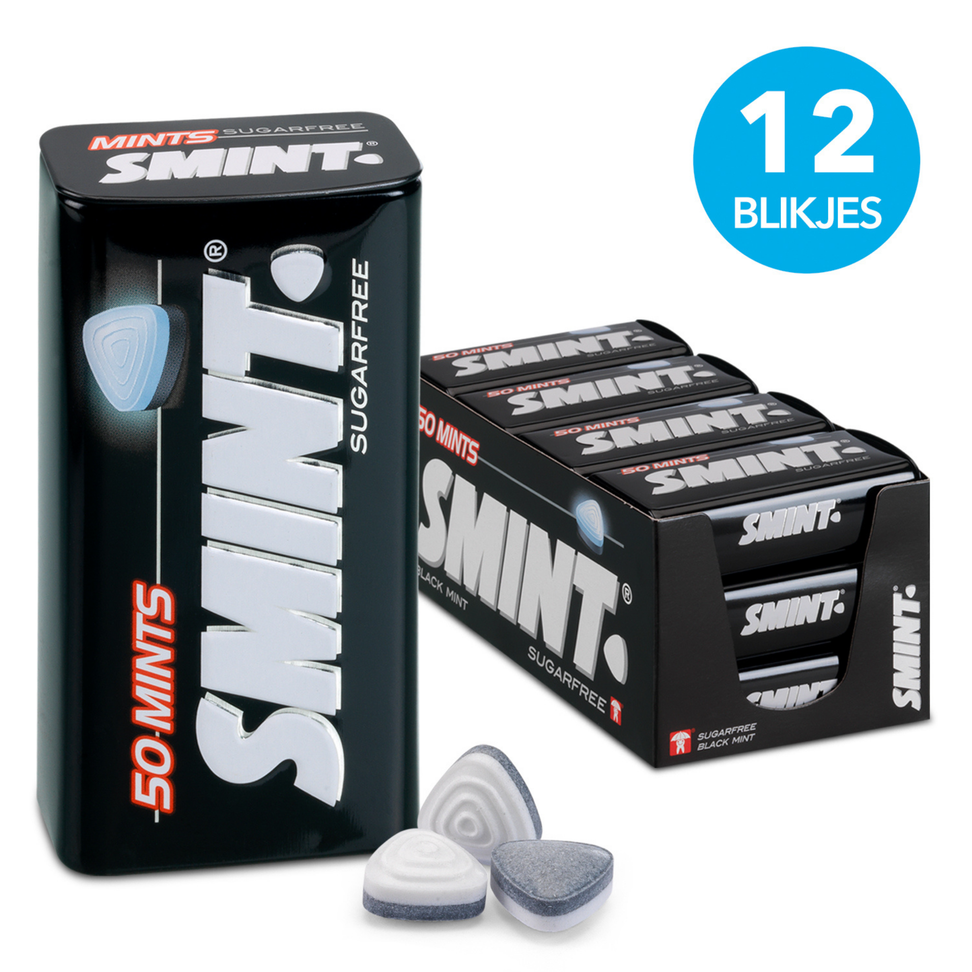 Smint blackmint - frismakers - suikervrij - 1x12stuks