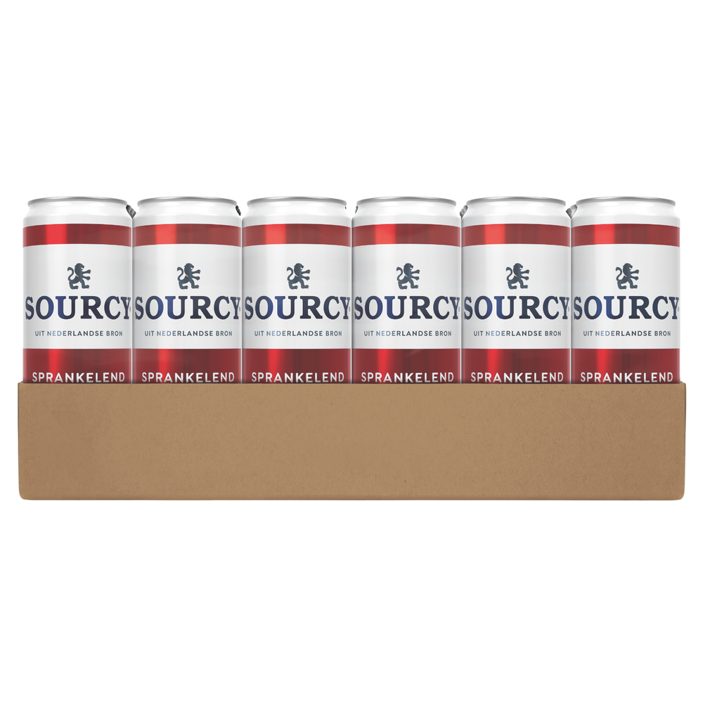 Sourcy rood mineraalwater sprankelend (24x33cl)