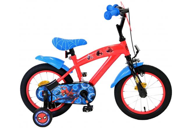 Spiderman wonder spider-man kinderfiets - jongens - 14 inch - rood blauw