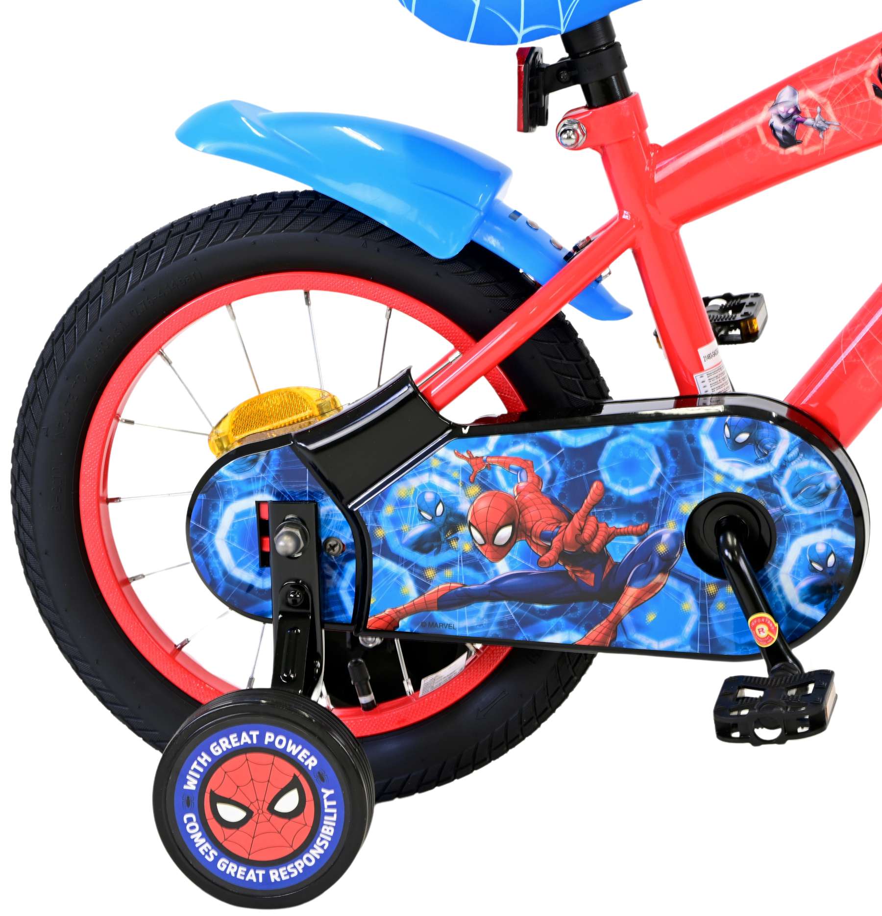 Spiderman wonder spider-man kinderfiets - jongens - 14 inch - rood blauw