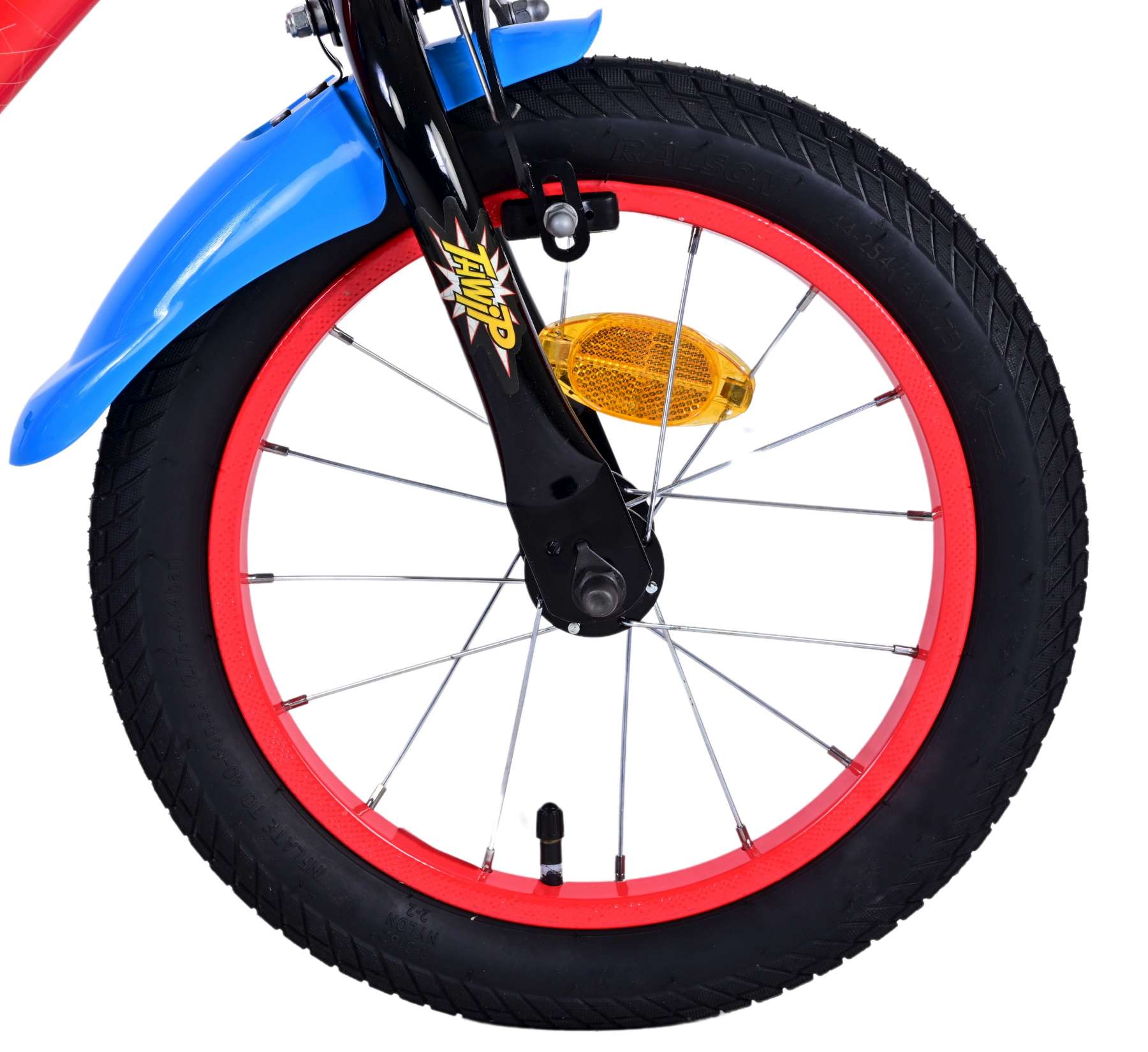 Spiderman ultieme spider-man kinderfiets - jongens - 14 inch - blauw rood - twee handremmen